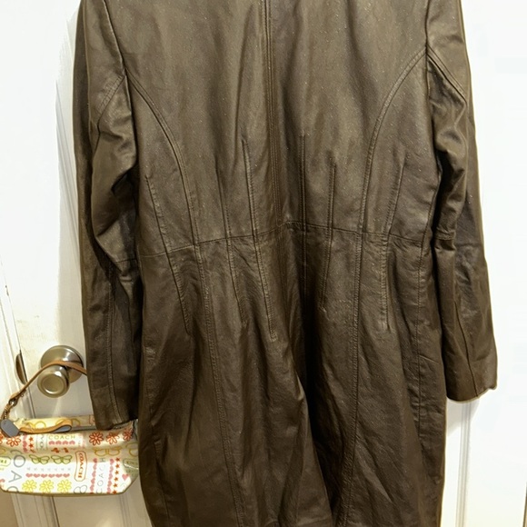 PELLE STUDIO Leather Vintage Trench Style Coat - Picture 6 of 10